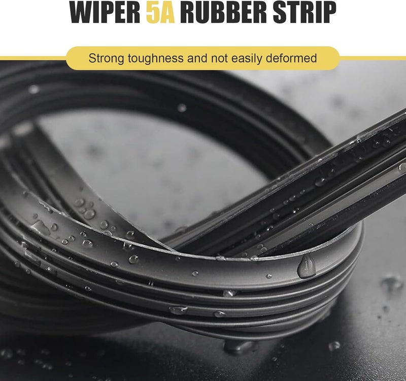 Bawkars 4 PCS 28" Silicone Frameless Wiper Blade Refill, Waterproof Boneless Wiper Inserts, Windshield Rubber Strip Replacement, Universal for Most Cars, Trucks, SUVs (Black) - Image 4